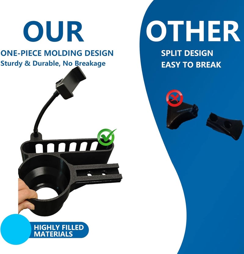 PoolTechX Cup Holder for Permobil Power Wheelchair, 3-in-1 Cup Holder for Permobil Wheelchair with Uni-Track Armrest, Fit M300, M3, M1, F3, F5, K300 Ps - Image 3